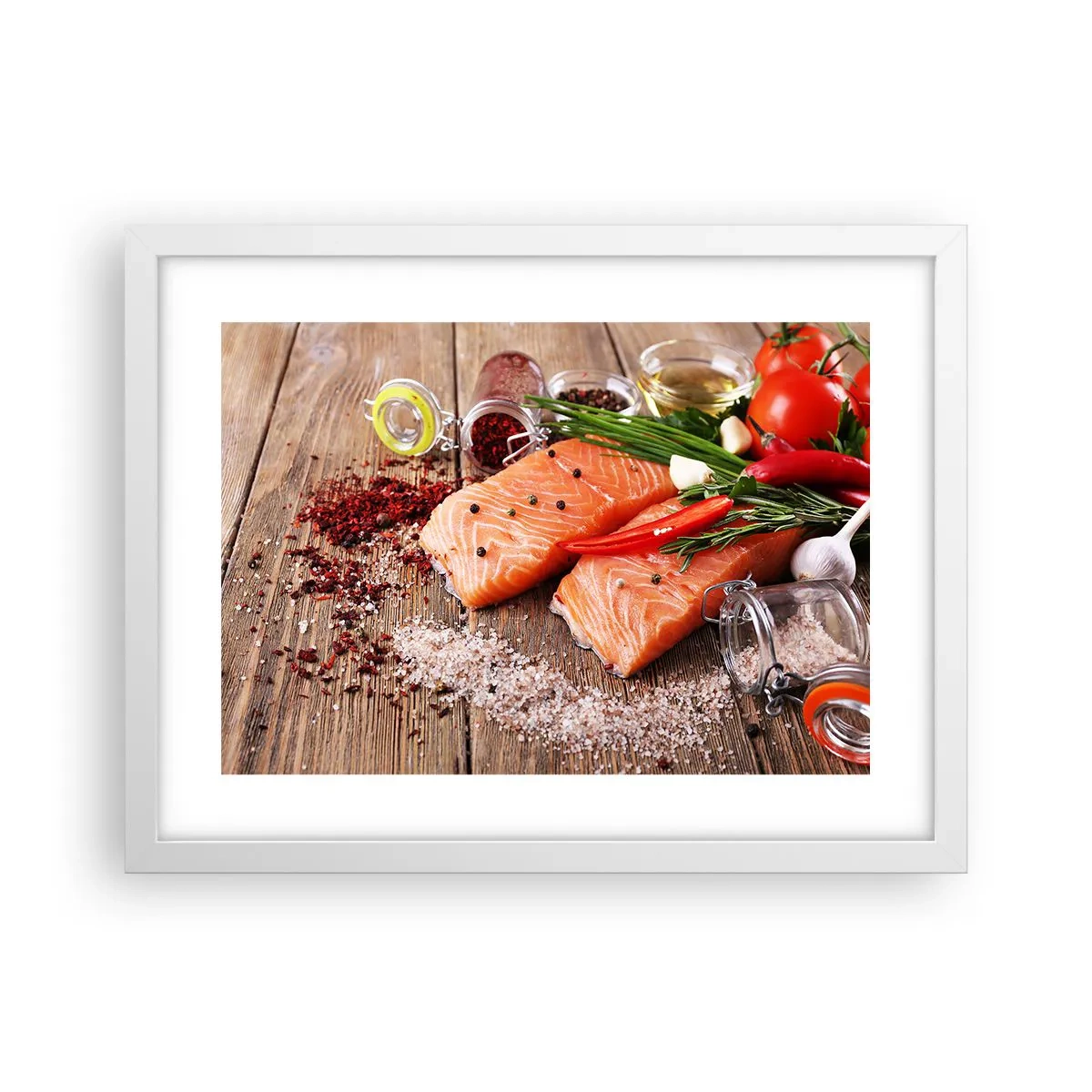 Affiche dans un cadre blanc - Poster - Aventure norvégienne dans la cuisine - 40x30 cm