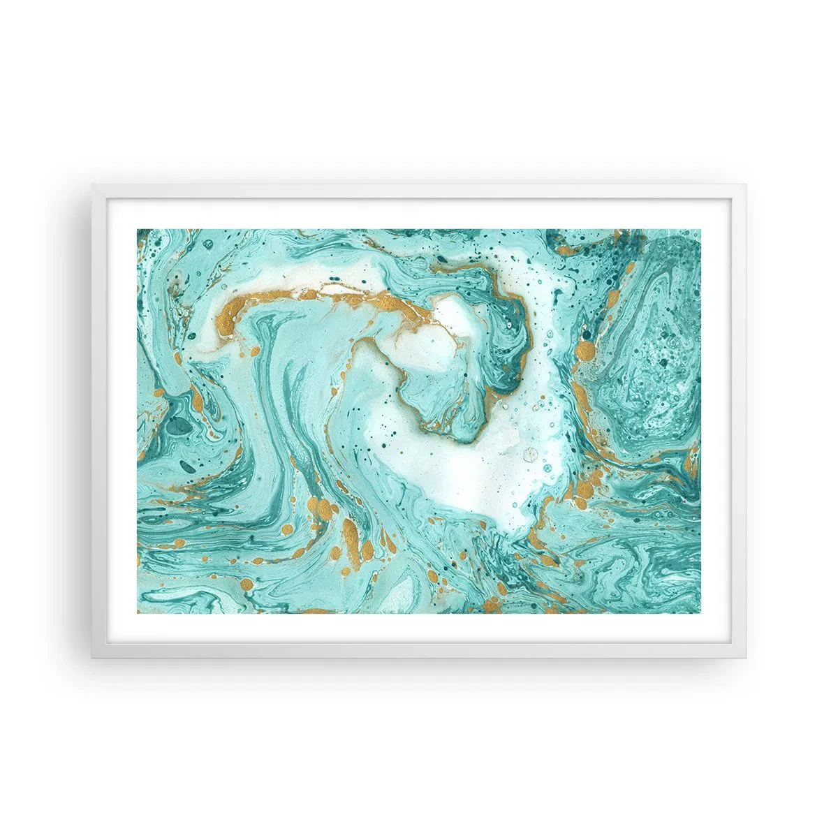 Affiche dans un cadre blanc - Poster - Sous la grande vague de l'ère Edo - 70x50 cm