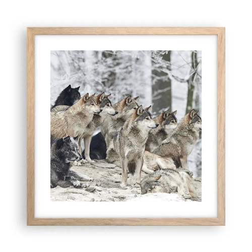 Affiche dans un chêne clair - Poster - Famille et amis - 40x40 cm