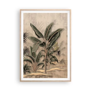 Affiche dans un chêne clair - Poster - Une gravure de style colonial - 70x100 cm