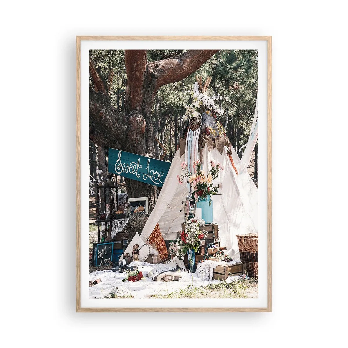 Affiche dans un chêne clair - Poster - Make love… - 70x100 cm