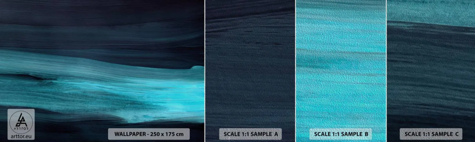 Échantillon de Papier Peint Premium Sand - Suivez le courant - Sombre, Morceau, Abstraction - 100x30 cm