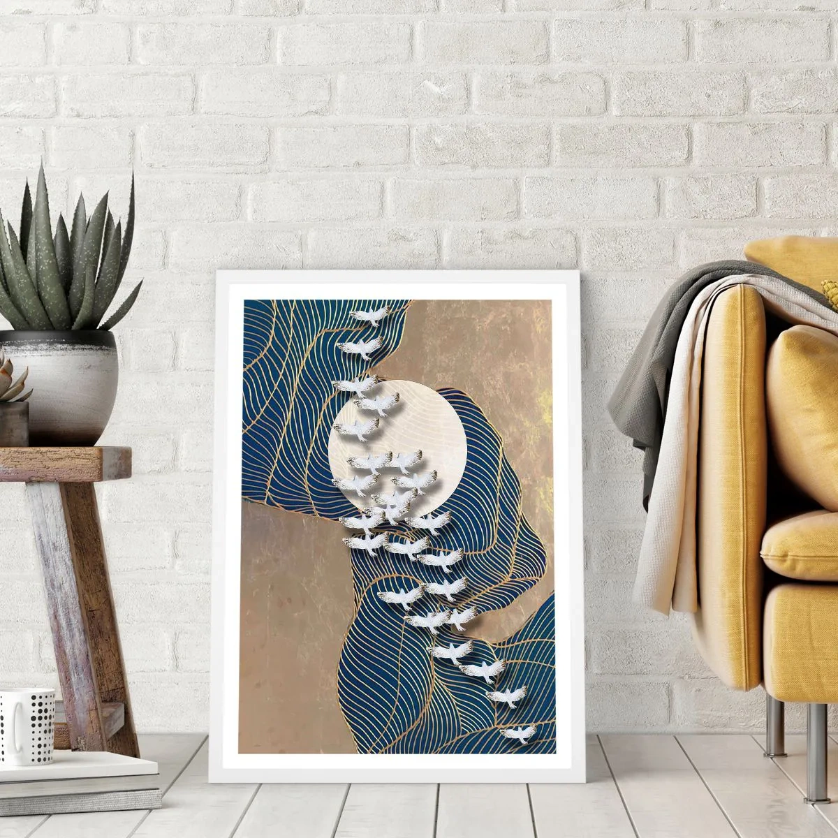 Affiche dans un cadre blanc - Poster - Liberté, errance, communauté - 40x50 cm