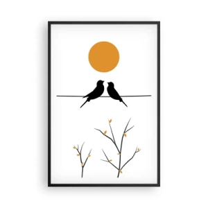 Affiche dans un cadre noir - Poster - Soirée pour rossignols - 61x91 cm