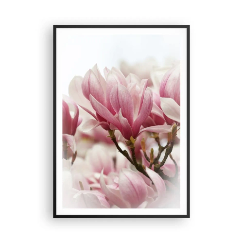 Affiche dans un cadre noir - Poster - Fleurs de printemps - 70x100 cm