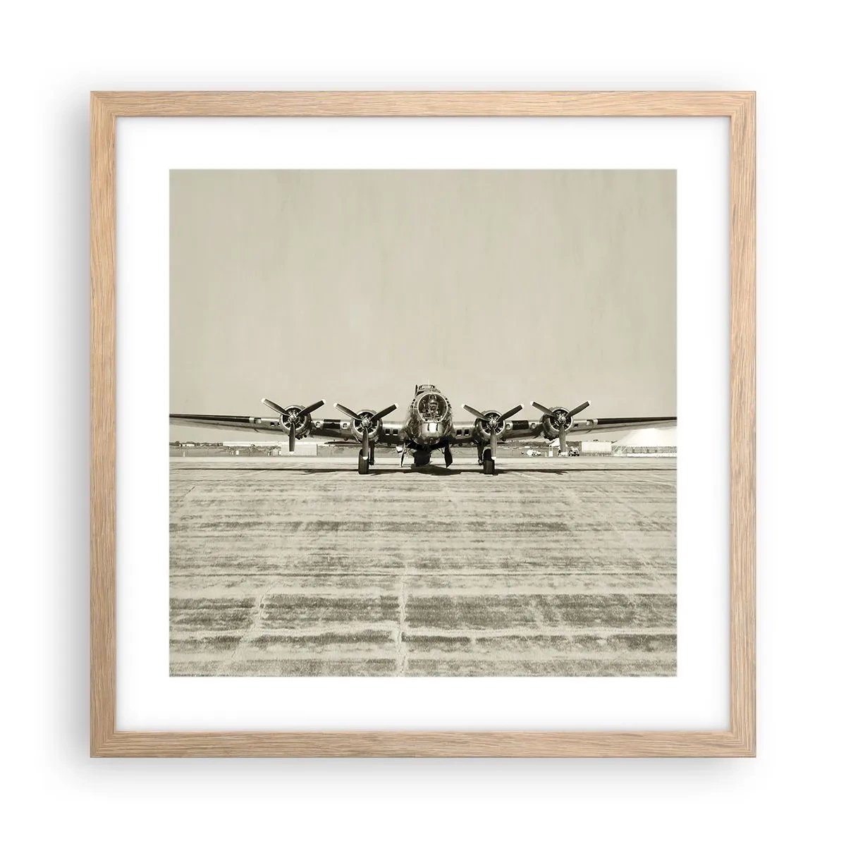 Affiche dans un chêne clair - Poster - Toujours prêt! - 40x40 cm