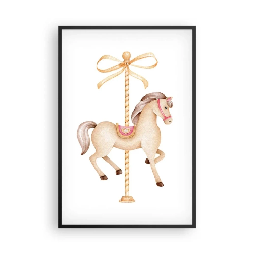 Affiche dans un cadre noir - Poster - Un trot gracieux - 61x91 cm