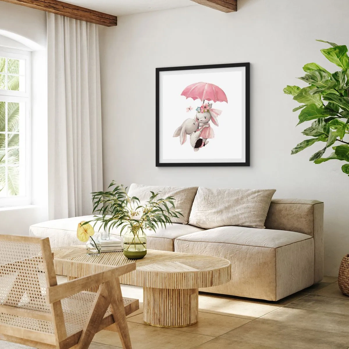 Affiche dans un cadre noir - Poster - C'est ça l'amour - 60x60 cm