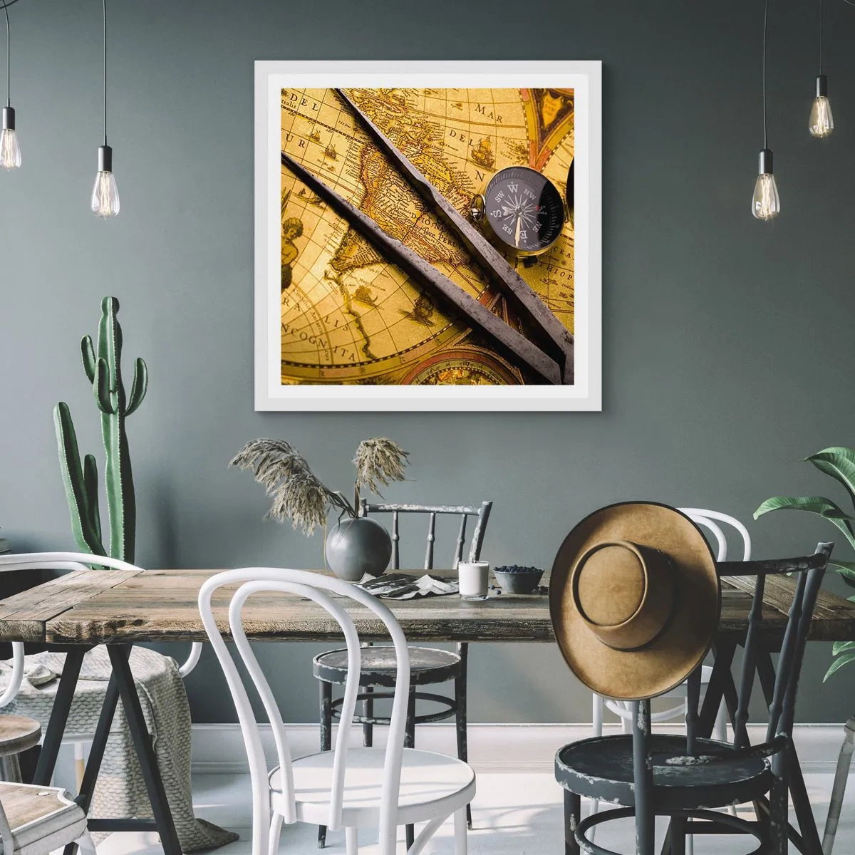 Affiche dans un cadre blanc - Poster - Où sont ces trésors? - 40x40 cm