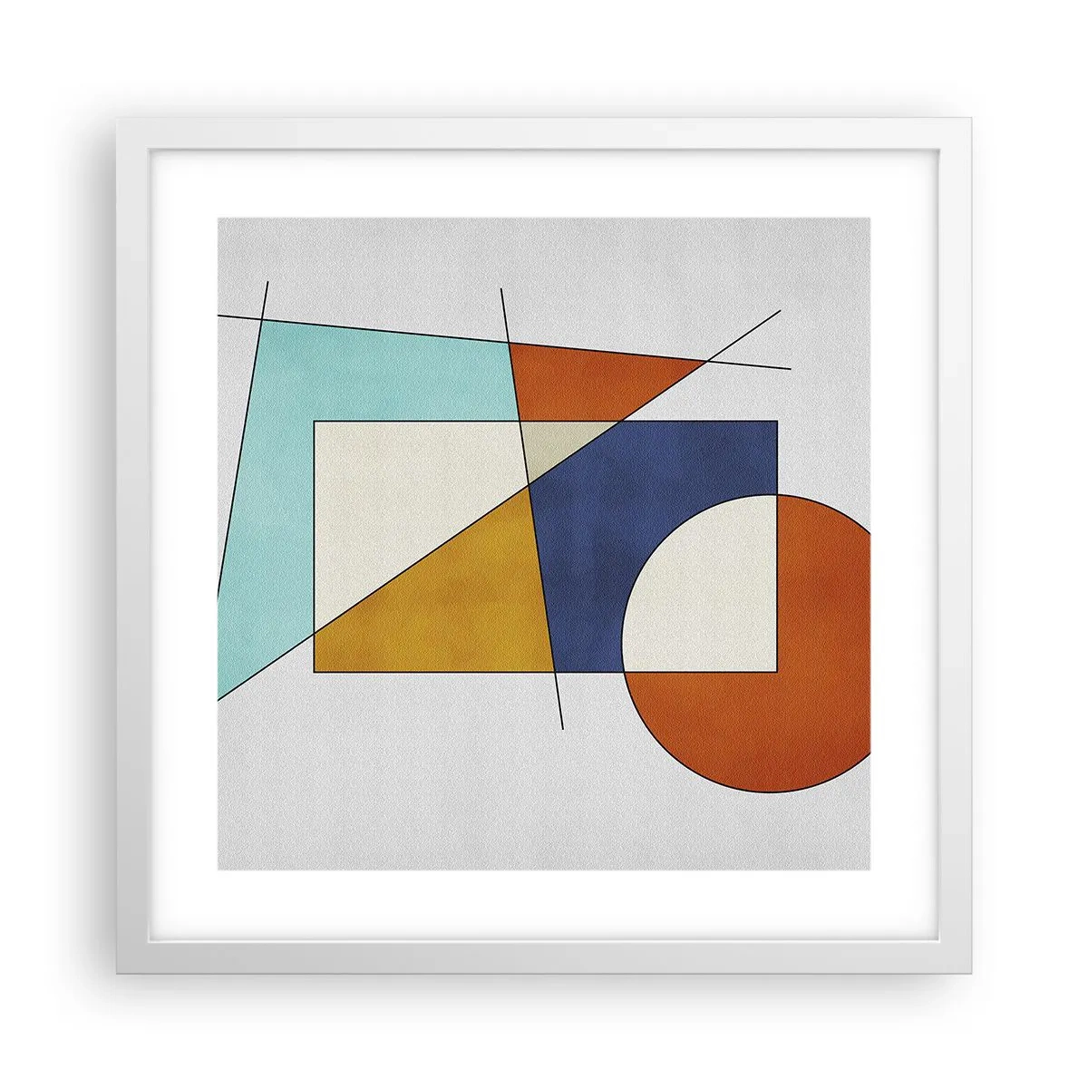 Affiche dans un cadre blanc - Poster - Abstraction : plaisir moderniste - 40x40 cm