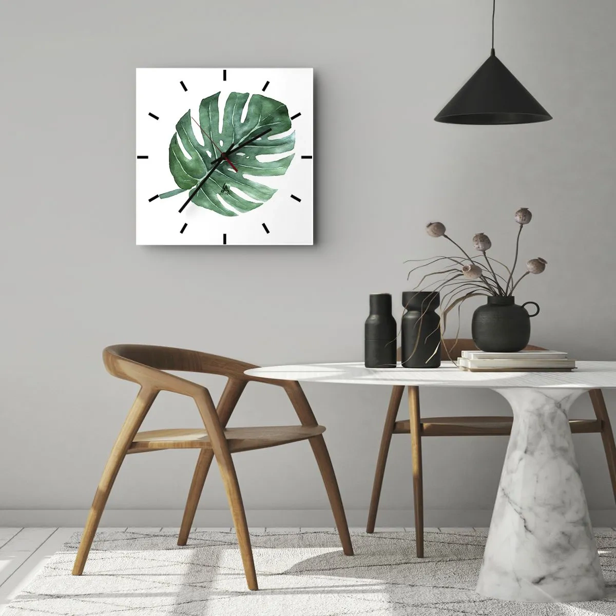 Horloge murale - Pendule murale - Concept vert - 30x30 cm