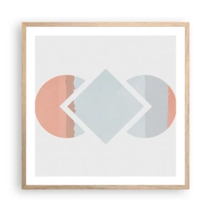 Affiche dans un chêne clair - Poster - La situation est clair - 60x60 cm