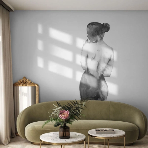Papier peint sur mesure Premium Canvas - Auprès d'elle, le monde disparaît - Femme, Le corps de la femme, Graphique