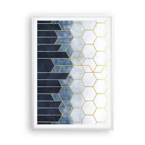 Affiche dans un cadre blanc - Poster - Composition en rythme syncopé - 70x100 cm