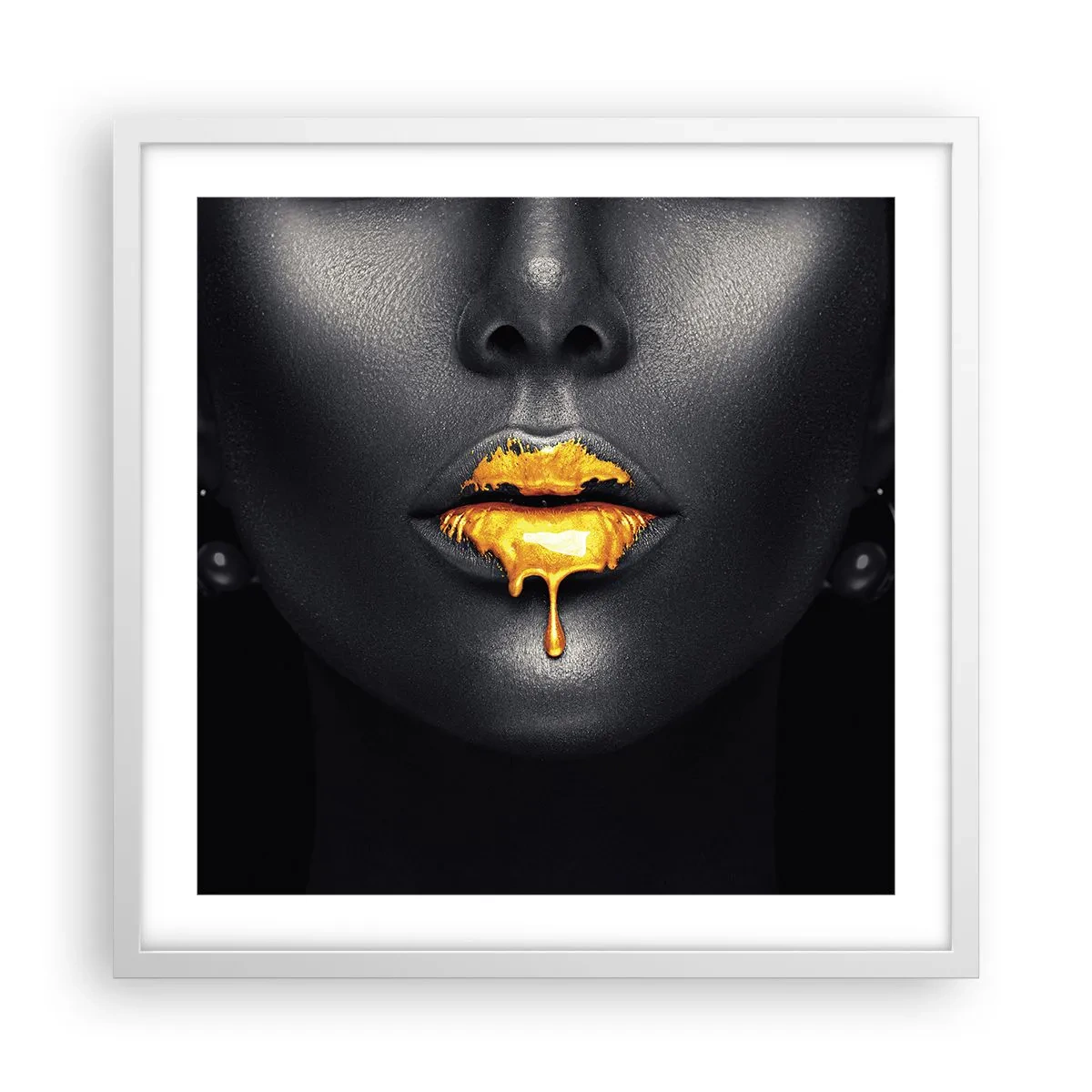 Affiche dans un cadre blanc - Poster - Bouche d'or - 50x50 cm