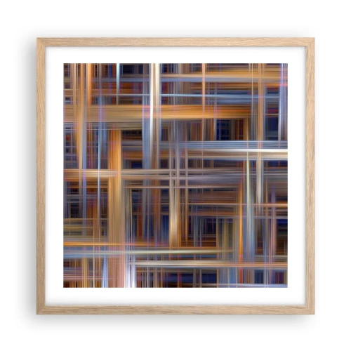 Affiche dans un chêne clair - Poster - Tissé de lumière - 50x50 cm