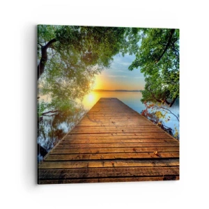 Impression sur toile - Image sur toile - Prenez votre temps, asseyez-vous - 70x70 cm