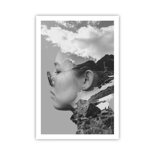 Affiche - Poster - Portrait de montagnes et nuages - 61x91 cm