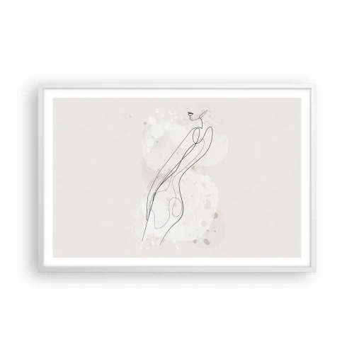 Affiche dans un cadre blanc - Poster - Trompe l'oeil - 91x61 cm