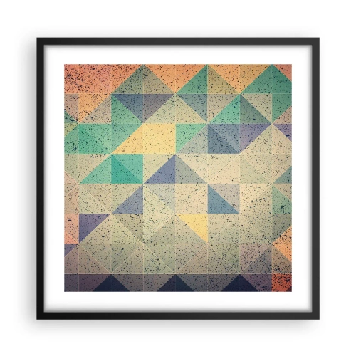 Affiche dans un cadre noir - Poster - République des triangles - 50x50 cm