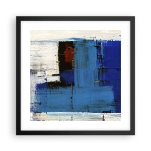 Affiche dans un cadre noir - Poster - Secret de bleu - 40x40 cm