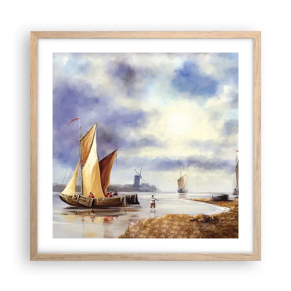 Affiche dans un chêne clair - Poster - Retour de marin - 50x50 cm