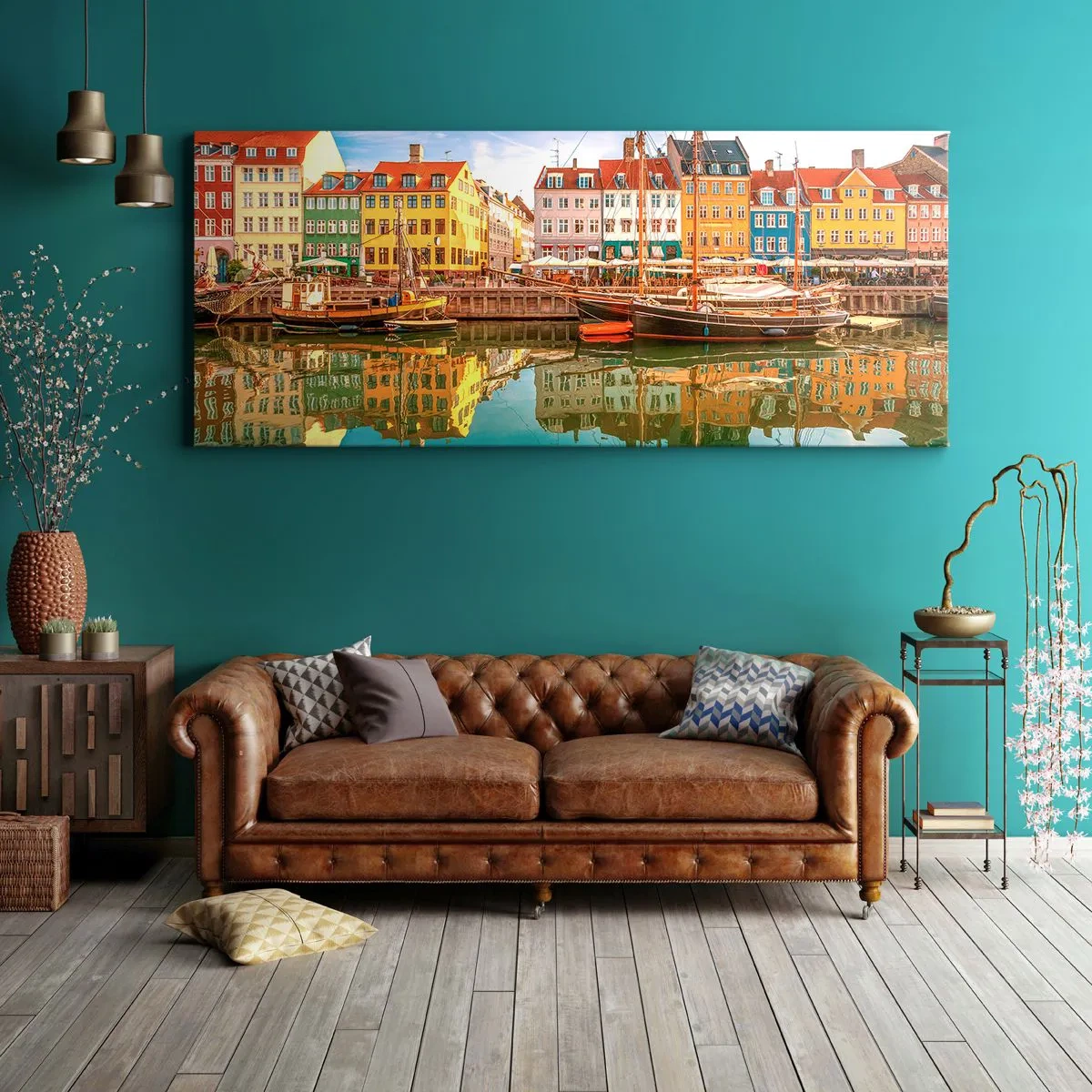 Impression sur toile - Image sur toile - Aussi lisse qu'un miroir au-dessus de l'eau - 100x40 cm