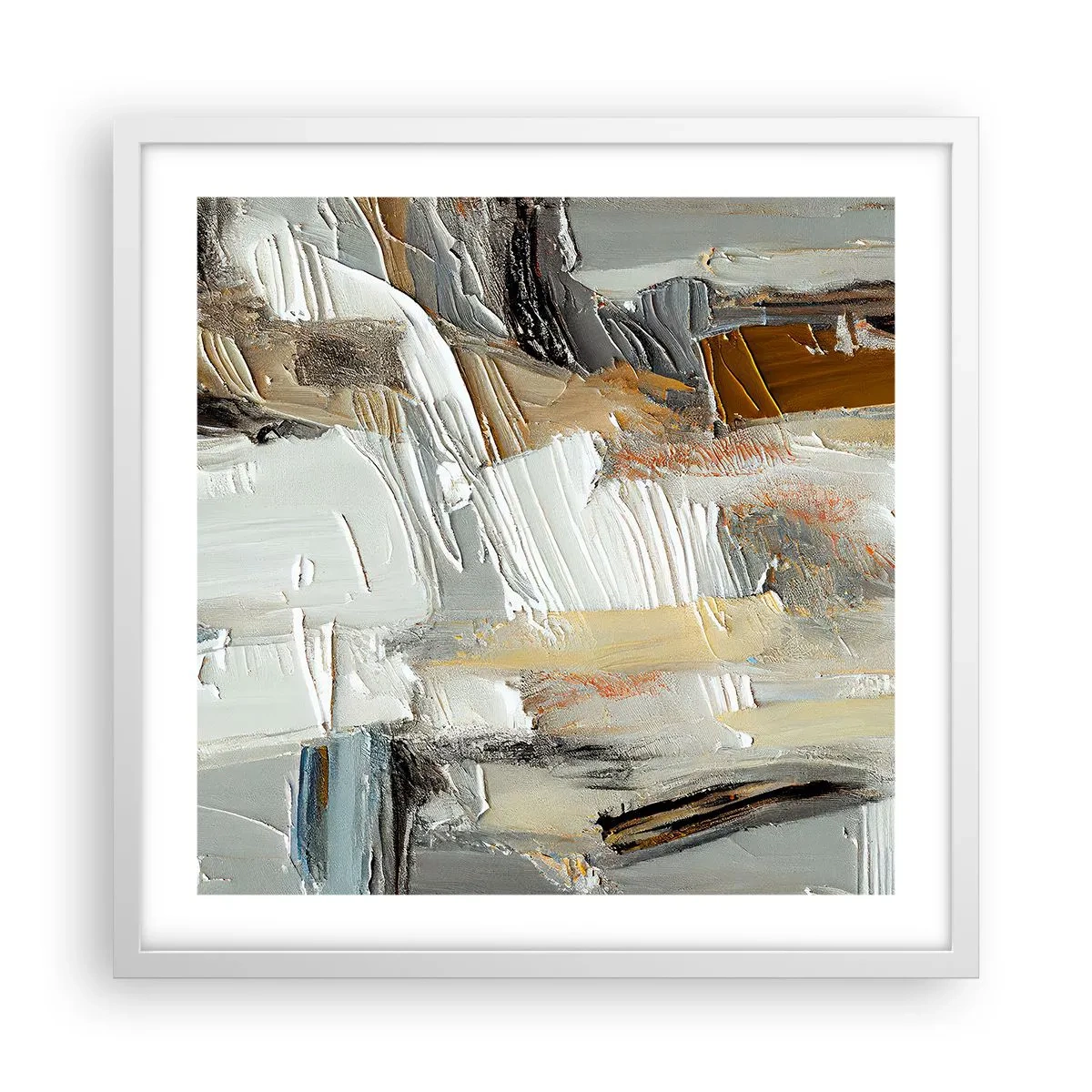 Affiche dans un cadre blanc - Poster - Couches colorées - 50x50 cm