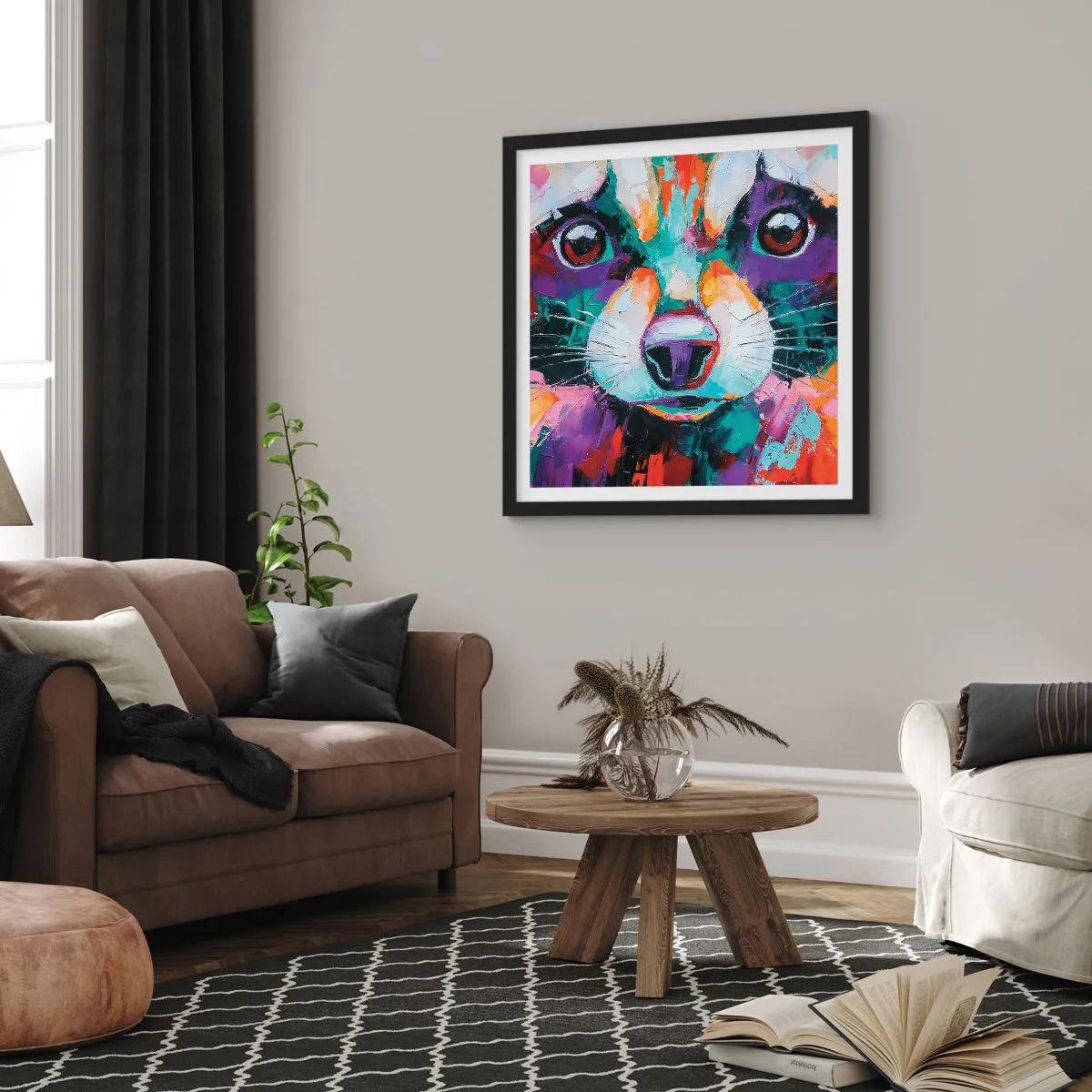 Affiche dans un cadre noir - Poster - Uniquement de belles émotions - 50x50 cm