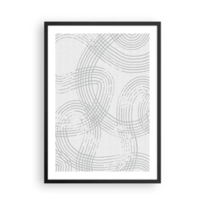Affiche dans un cadre noir - Poster - Une composition minimaliste de lignes abstraites sur un fond clair. - 50x70cm - Il n'y a pas de chemin droit - Décoration murale moderne pour le salon et la chambre ARTTOR