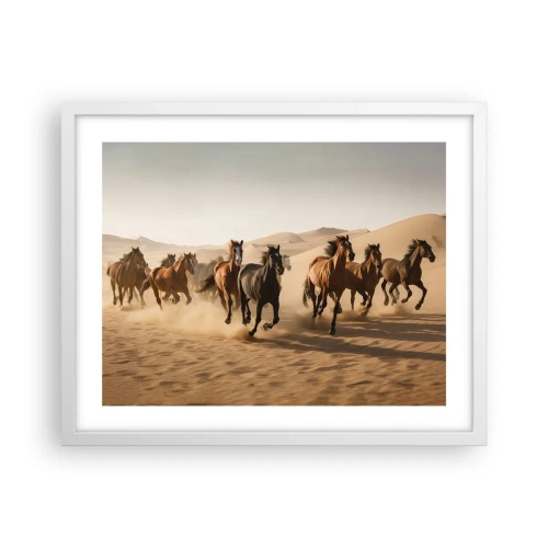 Affiche dans un cadre blanc - Poster - Libre comme le vent - 50x40 cm