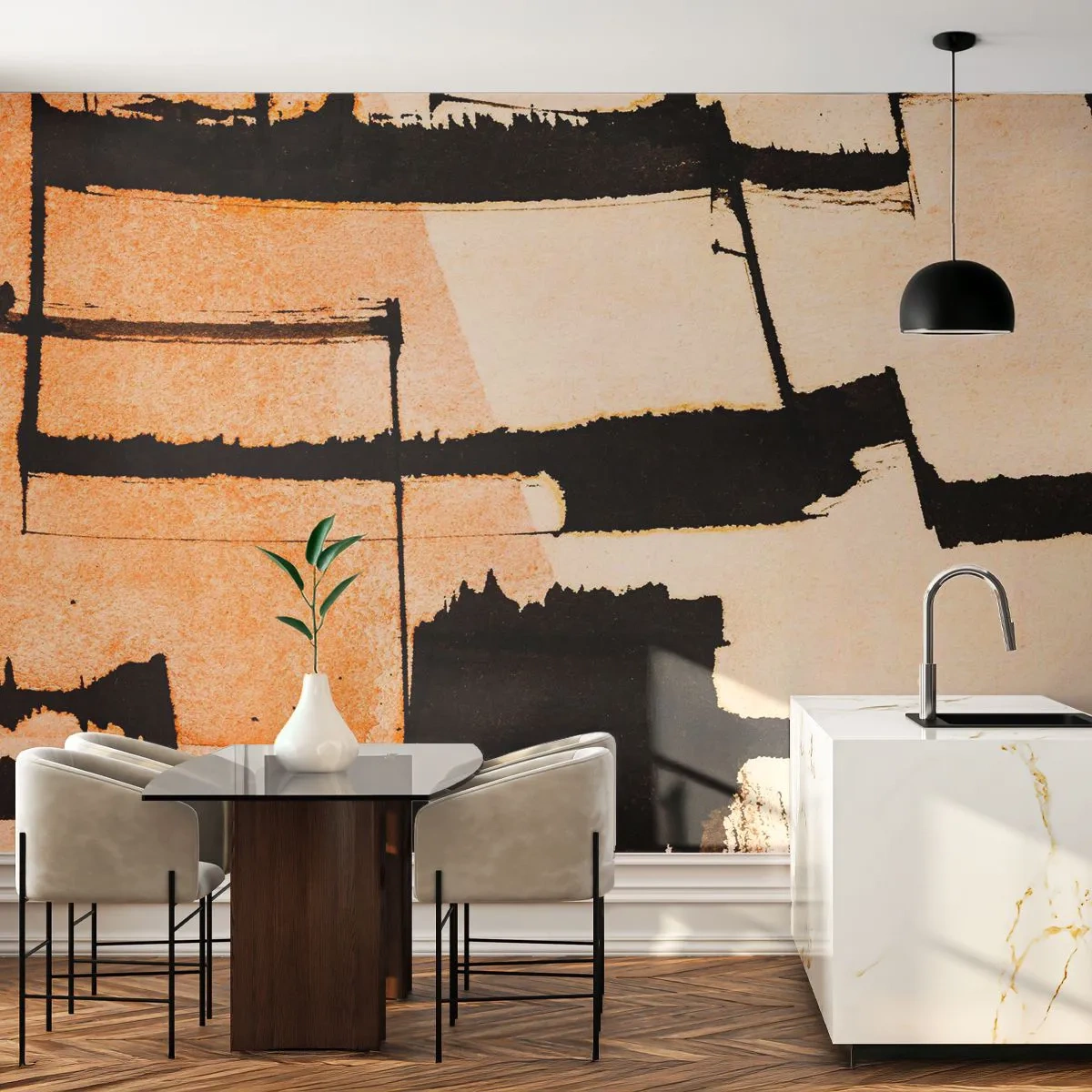 Papier Peint Photo Premium Sand - De l’ordre malgré tout - Abstraction, Morceau, Peinture - 250x175 cm