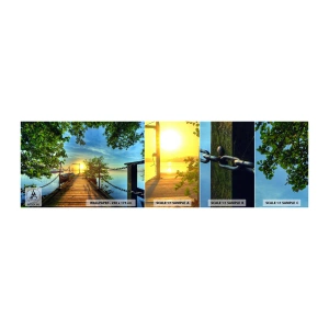 Échantillon de Papier Peint Autocollant Deluxe Sticker - L'ouest au-dessus de l'eau - Paysage, Lac, Voilier - 100x30 cm