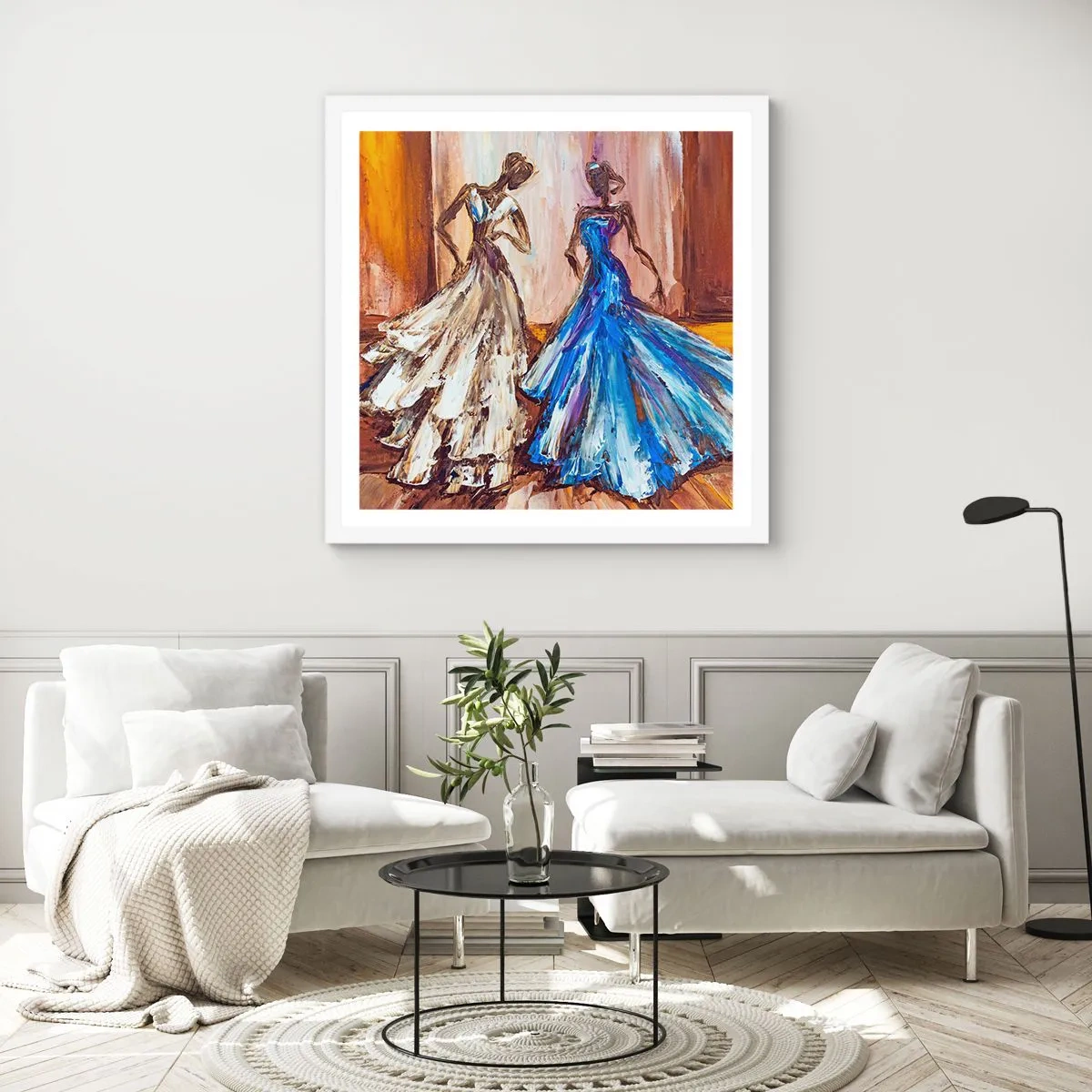 Affiche dans un cadre blanc - Poster - Un duo reconnaissant - 50x50 cm