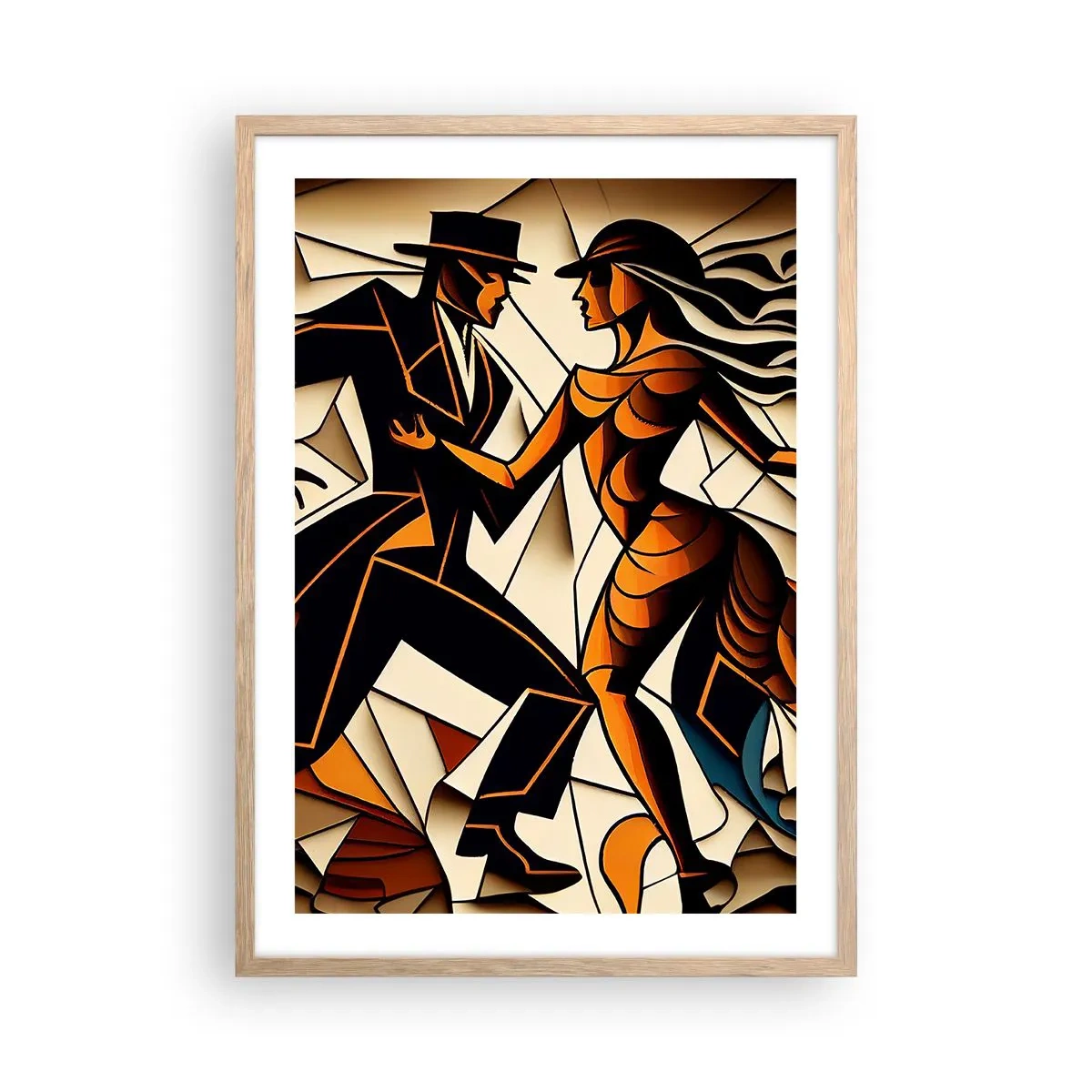 Affiche dans un chêne clair - Poster - Danse de passion et de volupté - 50x70 cm