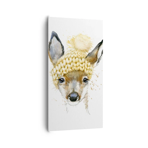 Impression sur toile - Image sur toile - Pour l'hiver dans la forêt enneigée - 65x120 cm