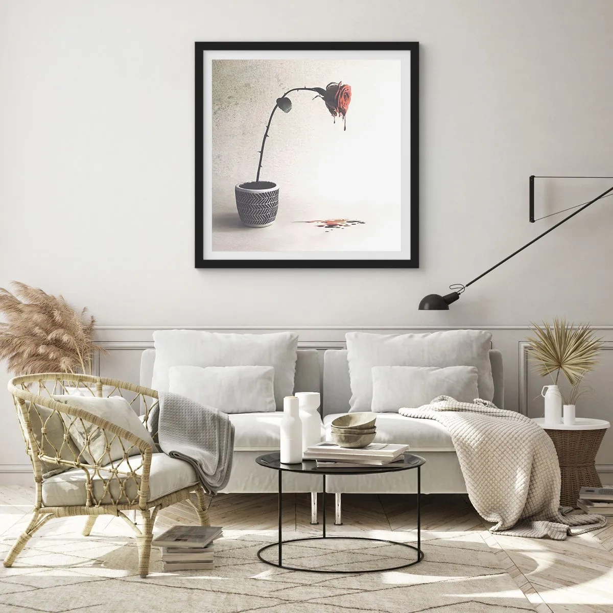 Affiche dans un cadre noir - Poster - Rosa dolorosa - 60x60 cm