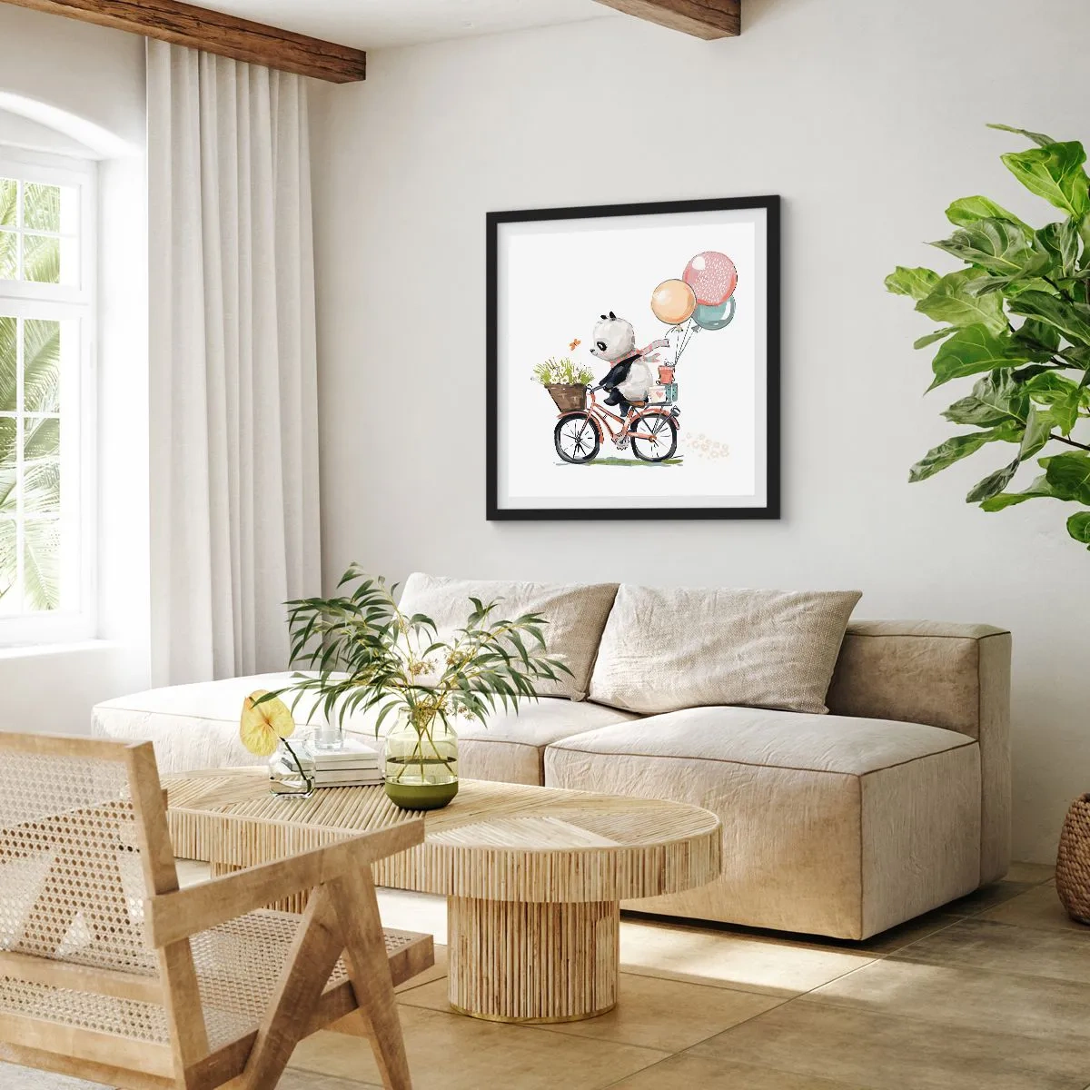 Affiche dans un cadre noir - Poster - Jour de chance - 50x50 cm