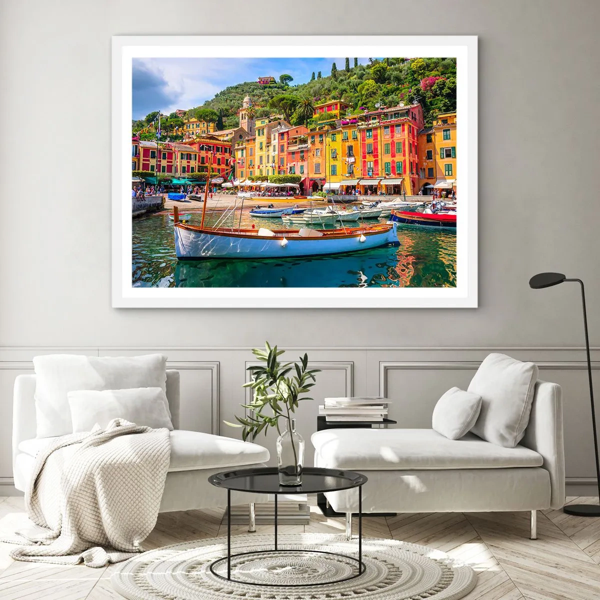 Affiche dans un cadre blanc - Poster - Matinée italienne - 100x70 cm