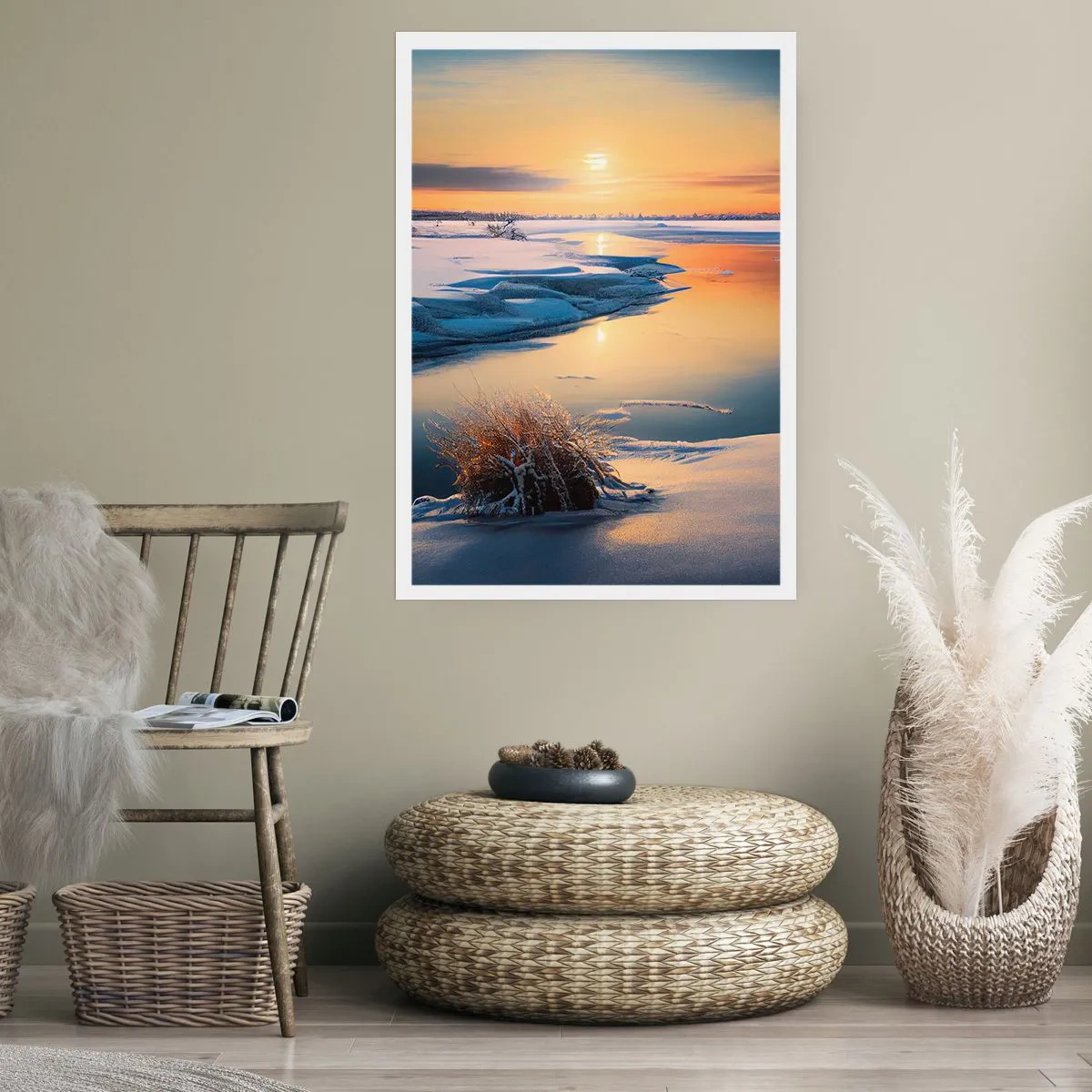 Affiche - Poster - Coucher de soleil d'hiver - 70x100 cm