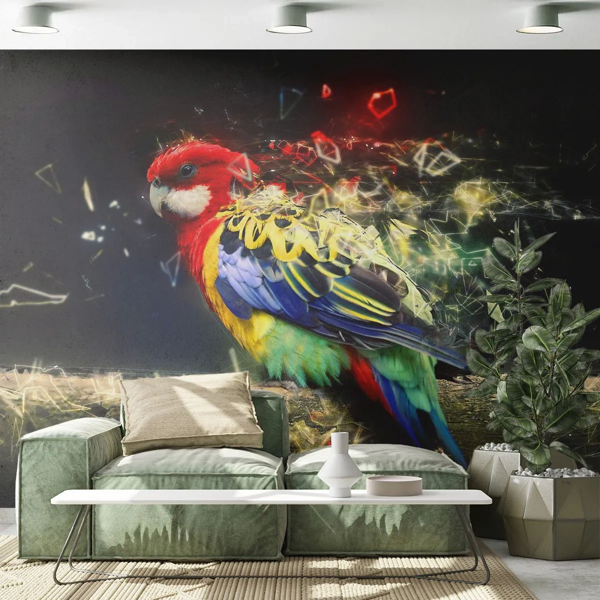 Papier Peint Photo Standard Eco - Messager d'éclat - Abstraction, Perroquet, Oiseau - 500x350 cm