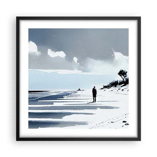 Affiche dans un cadre noir - Poster - Seul à seul - 50x50 cm