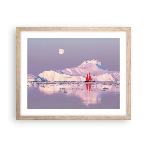 Affiche dans un chêne clair - Poster - La chaleur de la voile, le froid de la glace - 50x40 cm