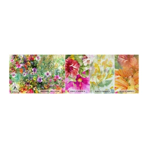 Échantillon de Papier Peint Premium Canvas - En fleurs pour la perdition - Fleurs, Jardin, Nature - 100x30 cm