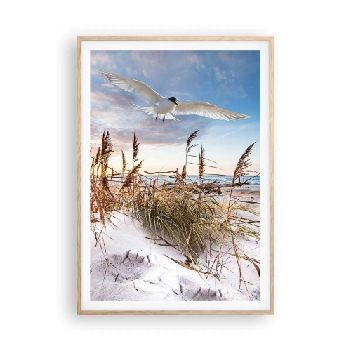 Affiche dans un chêne clair - Poster - Vent de mer - 70x100 cm