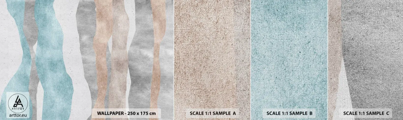 Échantillon de Papier Peint Premium Canvas - Une étude de proximité - Pastel, Minimaliste, Lignes - 100x30 cm