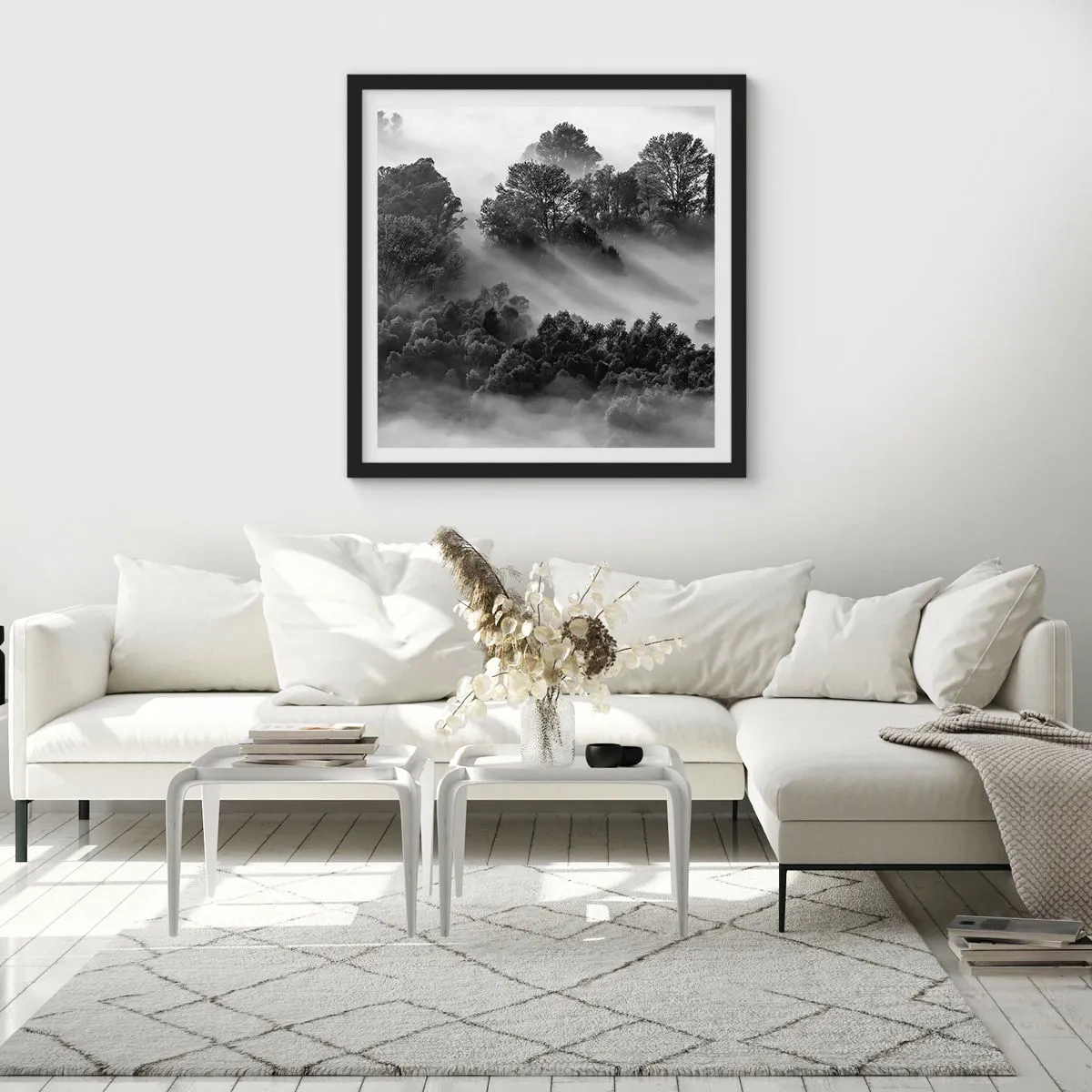 Affiche dans un cadre noir - Poster - Sortir de son sommeil - 50x50 cm