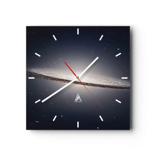 Horloge murale - Pendule murale - Une galaxie spirale sur fond d'espace étoilé - 30x30cm - Il y a bien longtemps, dans une galaxie très lointaine… - Décoration murale moderne pour le salon et la chambre ARTTOR