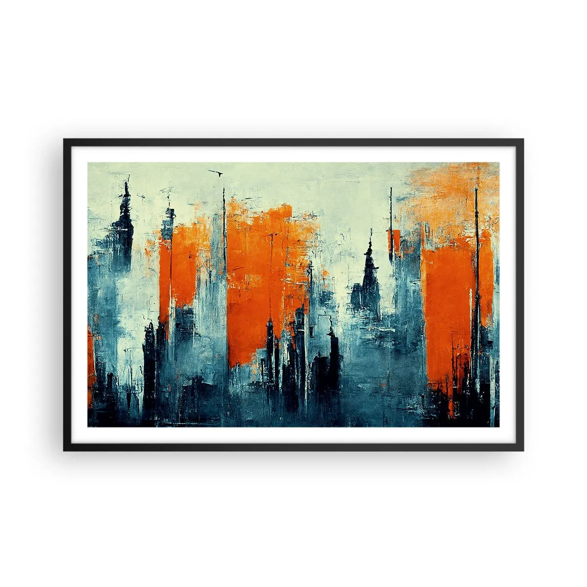 Affiche dans un cadre noir - Poster - Paysage moderne - 91x61 cm