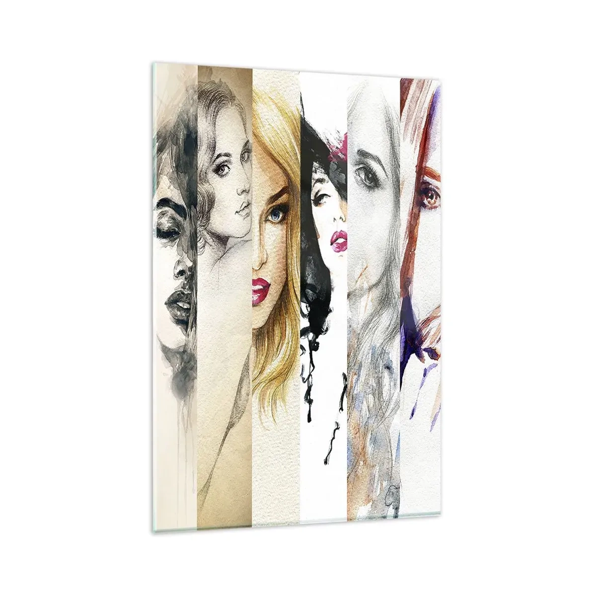Impression sur verre - Image sur verre - Une collection de portraits de femmes dans divers styles artistiques. - 80x120cm - Et c'est toujours TOI - Décoration murale moderne pour le salon et la chambre ARTTOR